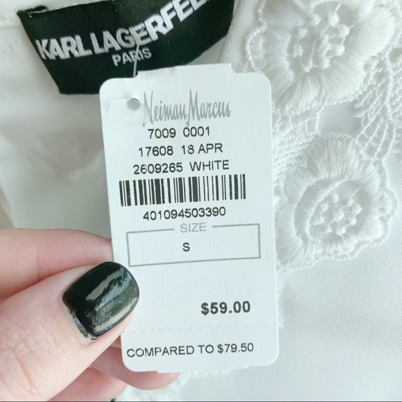 NEW Neiman Marcus White Bridal Lace Top - Picture 7 of 7